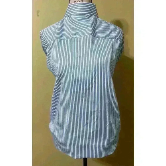 Bugatchi Shirt Mens X-Large Blue Stripe Flip Cuff Button Up Sharp Fit EUC - Picture 6 of 8